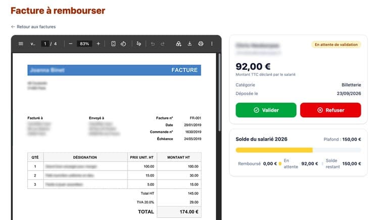 Module Remboursement de facture : Remboursement facile