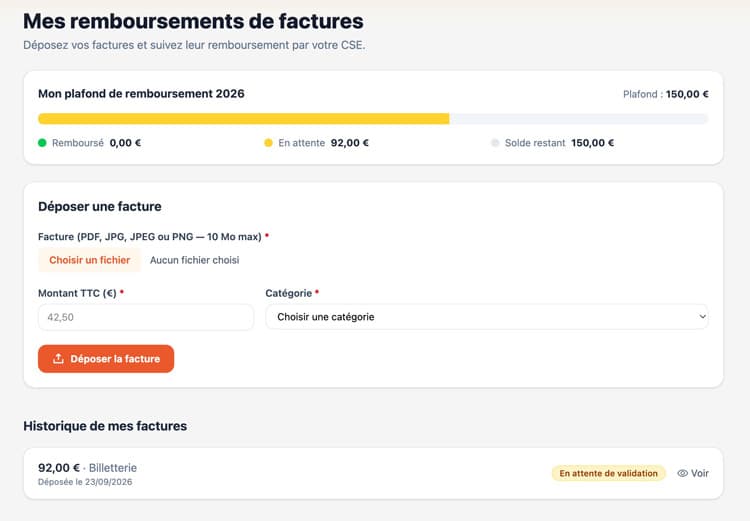 Module Remboursement de facture : Remboursement résumé