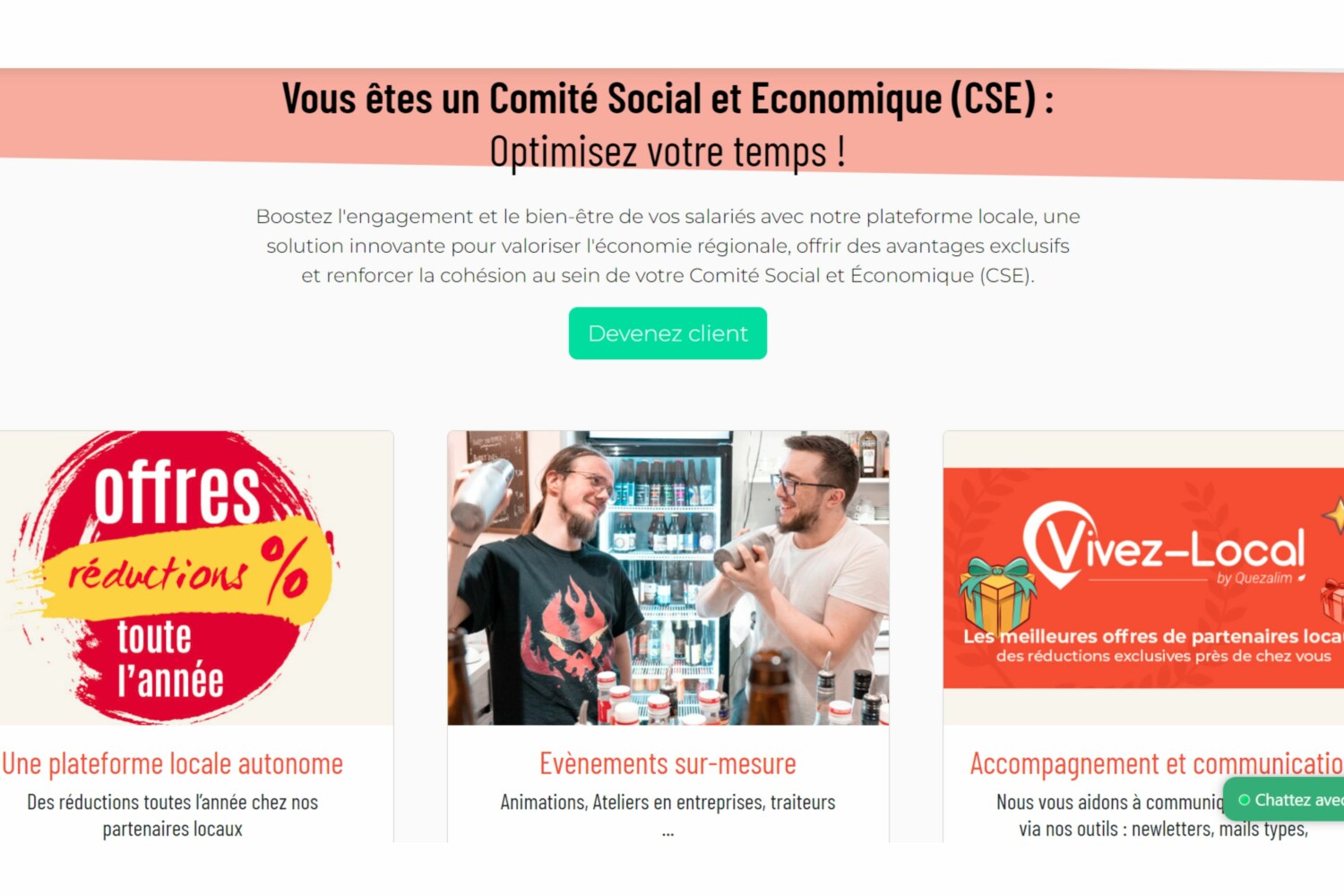 Avantages pour les CSE et PME d'adhérer à la plateforme Vivez Local